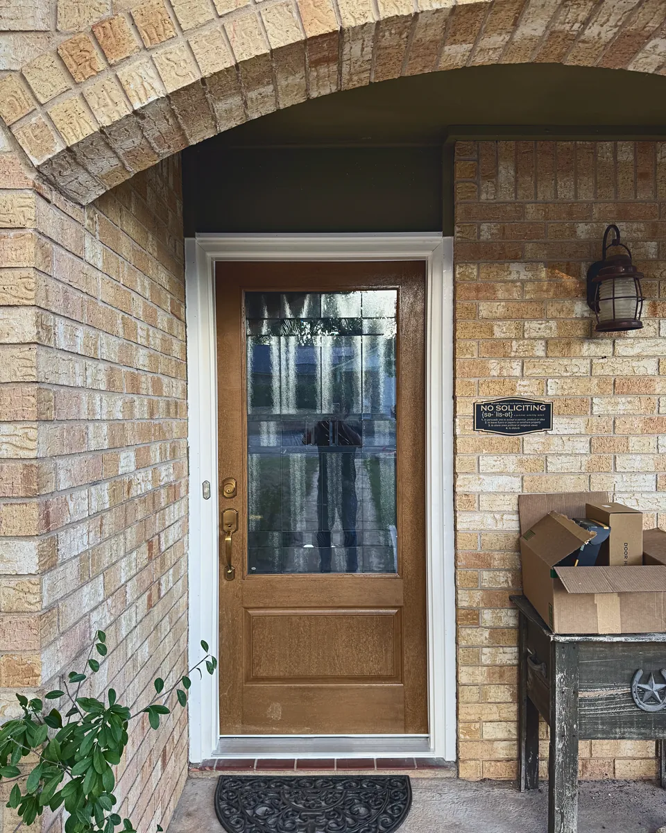 Arched Brick Entry: after, installed by Perry's Precision Installations