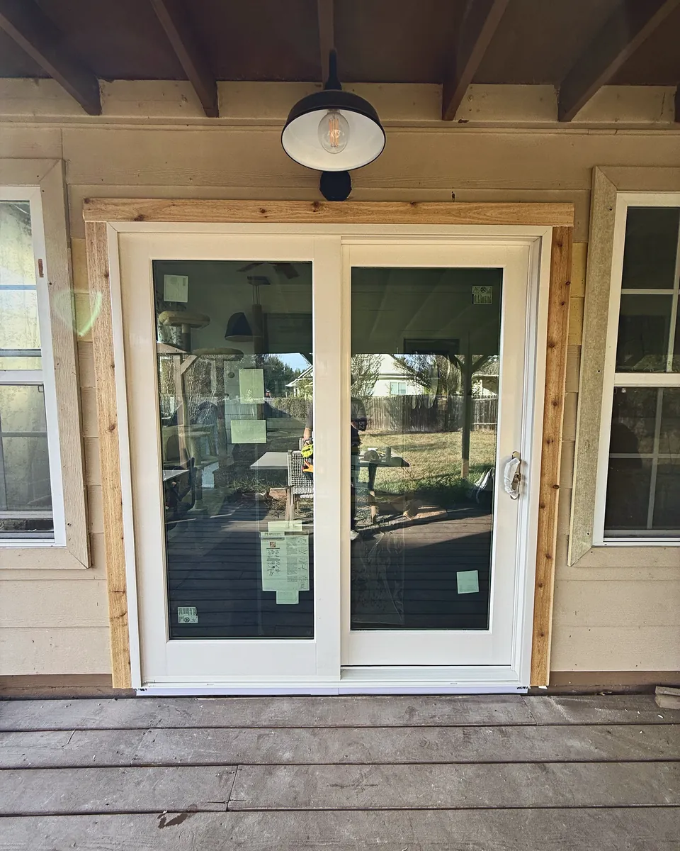 Covered Deck Slider: after, installed by Perry's Precision Installations