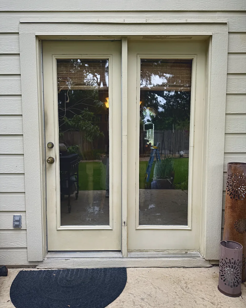 French Doors to Andersen Slider: before
