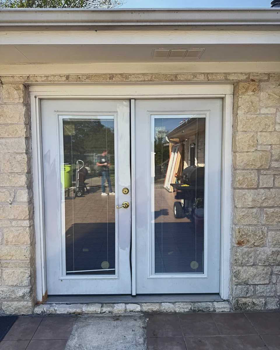 Patio French Doors: after, installed by Perry's Precision Installations
