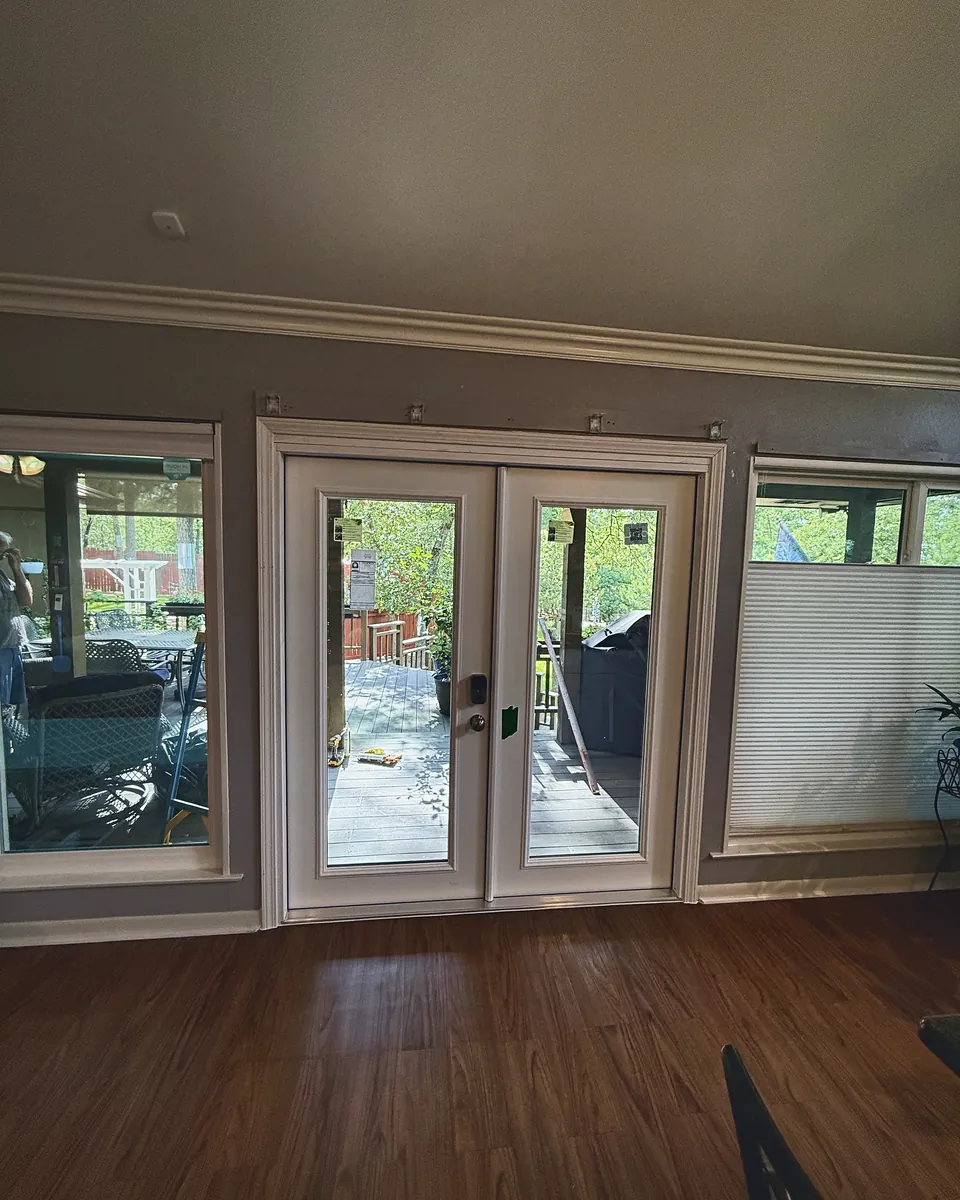 Slider to French Doors: after, installed by Perry's Precision Installations